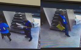 Dos repartidores de Amazon fueron exhibidos al robarse un paquete que había entregado la plataforma Mercado Libre en la colonia Centrika en Monterrey.