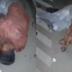 un hombre golpeado tirado en el piso