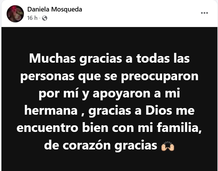 Ana Mosqueda, mensaje en redes tras desaparición