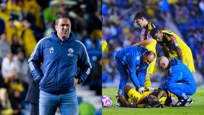 Saint-Maximin sufrió una lesión en el partido ante Santos Laguna y fue sacar del campo con ayuda de las asistencias.