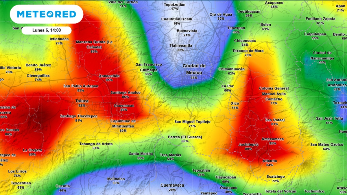 Probabilidad de lluvia en CdMx HOY 6 de octubre