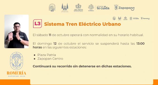 Suspensión Tren Ligero Romería