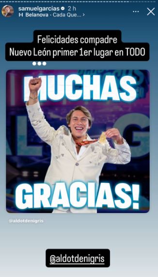 Samuel García felicita a Aldo de Nigris en redes