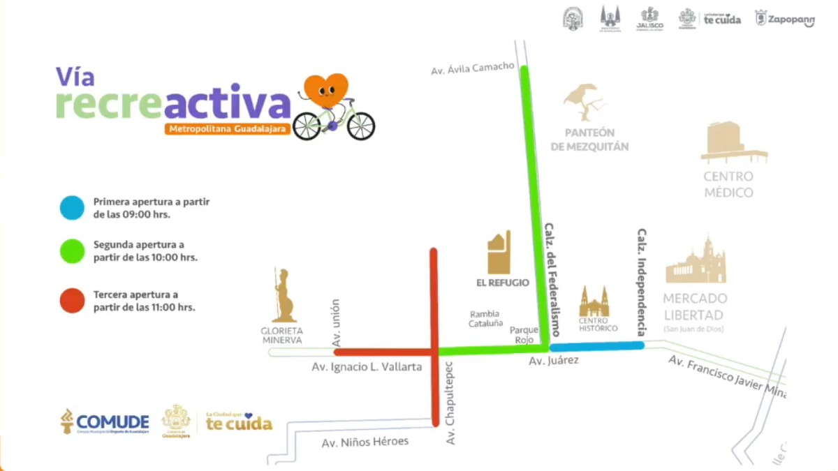 Este domingo la Vía RecreActiva Metropolitana operará con modificaciones debido al recorrido de la Romería de Zapopan. Habrá cierres en la Ruta Patria y vigilan