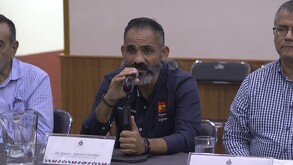 Leonardo Almaguer durante la presentación de la reforma a la Ley del Agua en el Congreso de Jalisco. Foto: Ricardo Valdivia, Telediario