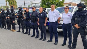 Despliegan refuerzos policiacos en La Laguna de Durango; llevan nuevas unidades y elementos.