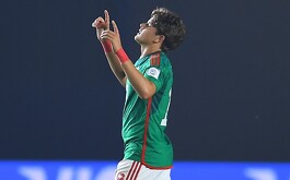 Tahiel Jiménez, delantero de Santos Laguna que representa a México en el Mundial Sub 17 de Indonesia, marcó gol con el Tri en la derrota frente Alemania