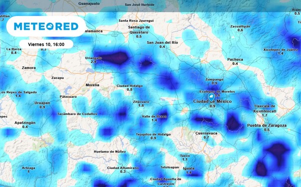Probabilidad de lluvia en CdMx HOY 10 de octubre del 2025. Probabilidad de lluvia en CdMx HOY 10 de octubre del 2025.