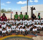 Los integrantes del primer equipo de Santos Laguna, Javier Güémez, Edson Gutiérrez y Cristian Dájome, realizaron una visita social este jueves