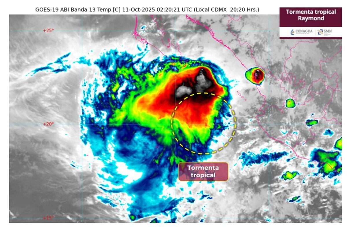 Tormenta Tropical Raymond 10 octubre 20:10 hrs