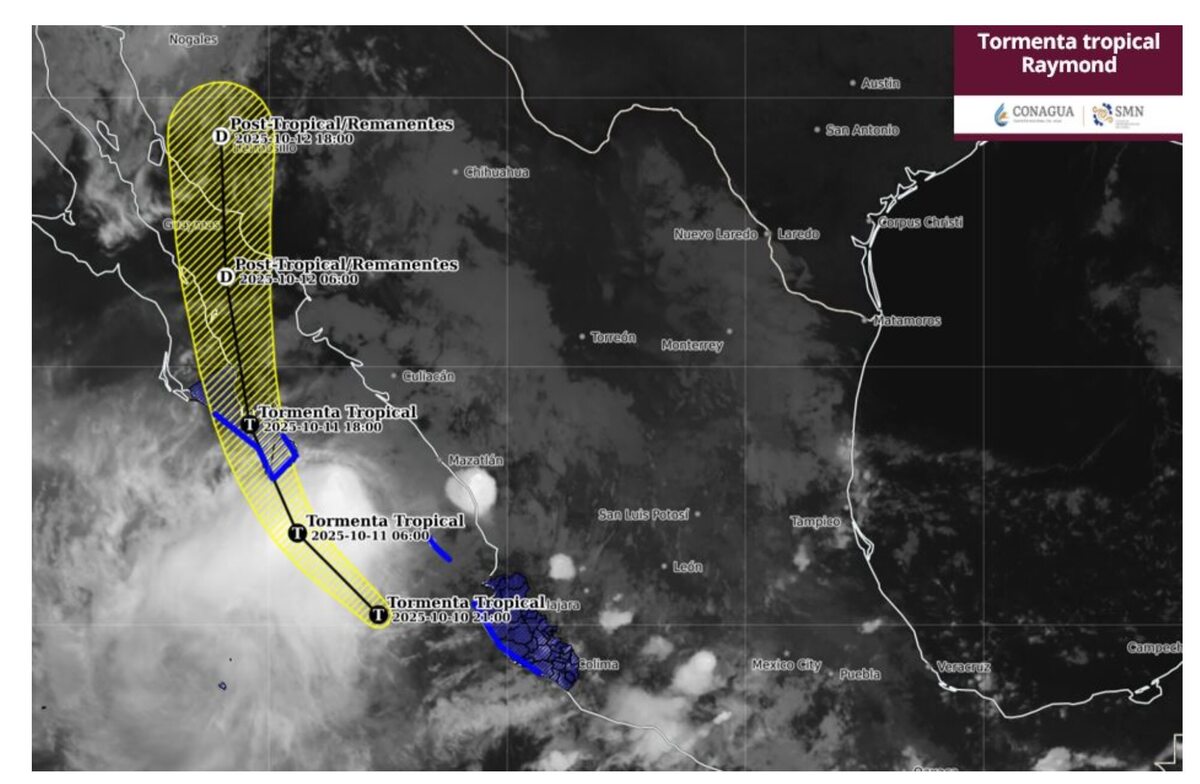 Pronóstico de trayectoria de Raymond en México | Conagua