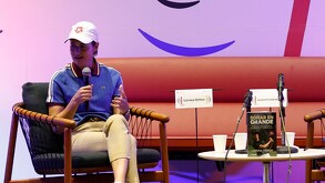 La ex golfista mexicana Lorena Ochoa, durante la presentación de su libro “Soñar en Grande” dentro de la Feria del Libro Monterrey 2025.