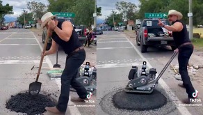 “El Potro” se ha hecho popular por recorrer distintas regiones del país atendiendo reportes ciudadanos sobre baches que no han sido reparados por las autoridade