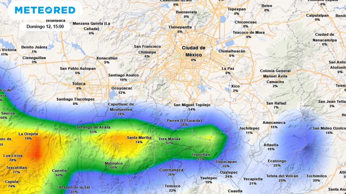 Probabilidad de lluvia en CdMx HOY 12 de octubre