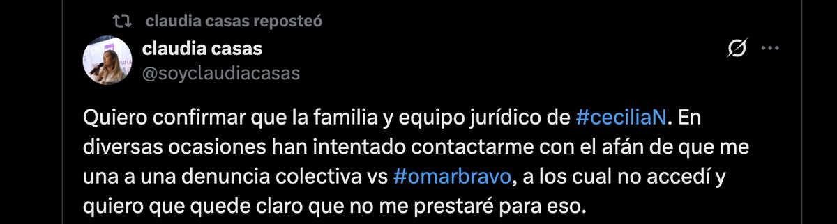 Claudia Casas, expareja de Omar N, asegura que le pidieron denunciar