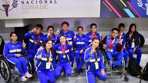 Competidores delegación Paralímpica de Jalisco tras la competencia en la Paralimpiada Nacional Conade 2025.