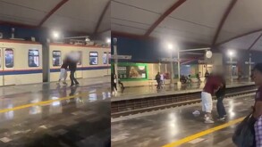 Dos hombres protagonizaron una pelea a golpes en la estación Félix U. Gómez del Metro.