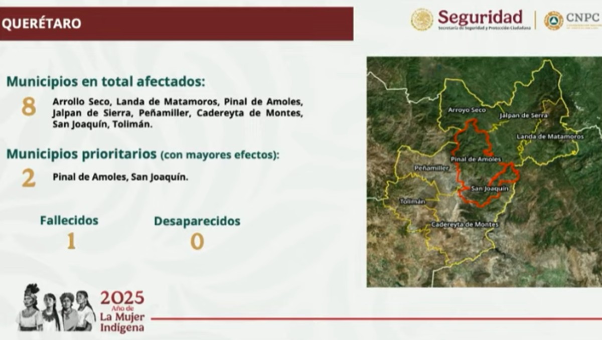 En Querétaro, un total de ocho municipios resultaron afectados por las lluvias, de los cuales Pinal de Amoles y San Joaquín registran las mayores afectaciones. En Querétaro, un total de ocho municipios resultaron afectados por las lluvias, de los cuales Pinal de Amoles y San Joaquín registran las mayores afectaciones.