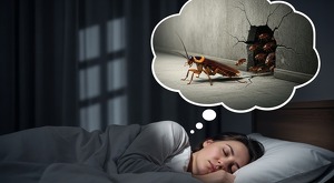 persona soñando con cucarachas