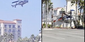 Un helicóptero perdió el control y se estrelló en un área altamente transitada en Huntington Beach, California. Un helicóptero perdió el control y se estrelló en un área altamente transitada en Huntington Beach, California.