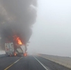 dos tráileres incendiándose por un accidente en la autopista puebla orizaba dos tráileres incendiándose por un accidente en la autopista puebla orizaba