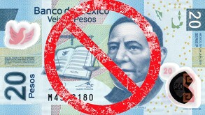 El billete de 20 pesos con el rostro de Benito Juárez desaparecerá paulatinamente de la circulación en México.