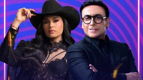 En la imagen aparecen Adal Ramones y Cristal Silva ambos son conductores de La Granja VIP, y luecen un sombreso en color negro.