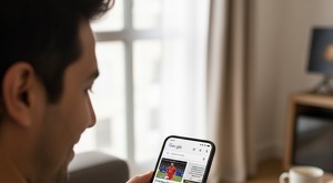 Una persona revisando su Google Discover sin la necesidad de hacer una búsqueda porque está personalizado a sus intereses y gustos.