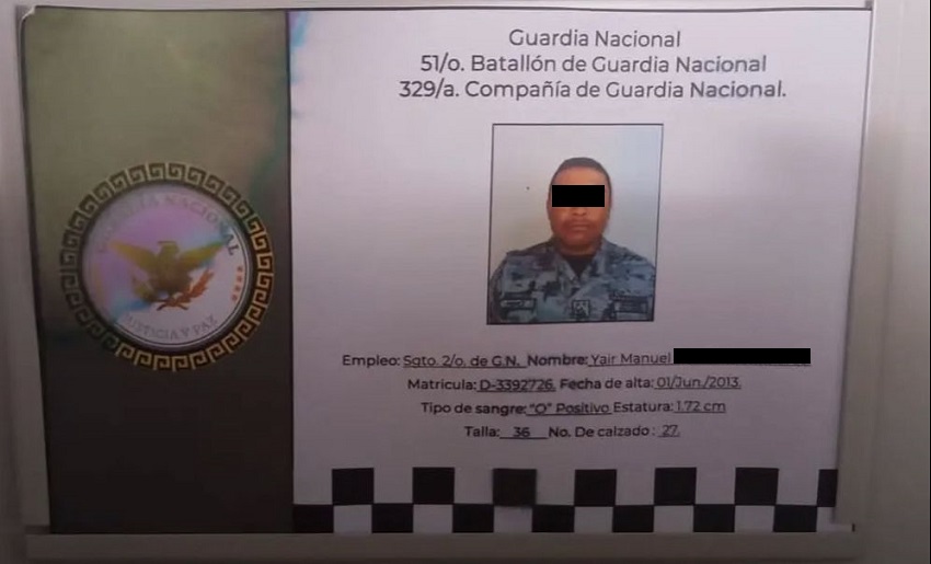 Credencial de la Guardia Nacional en Acapulco, Guerrero a nombre del segundo sargento Yair Manuel. Credencial de la Guardia Nacional en Acapulco, Guerrero a nombre del segundo sargento Yair Manuel.