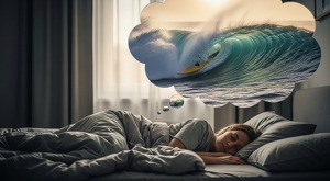 persona soñando con olas grandes