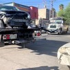 Auto involucrado en aparatoso choque en el centro de Torreón siendo llevado por la grúa. Auto involucrado en aparatoso choque en el centro de Torreón siendo llevado por la grúa.