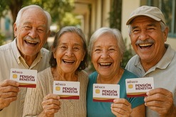 adultos mayores recibiendo su pensión del Bienestar