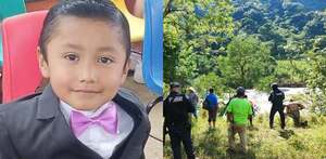 un niño y equipos de busqueda y rescate