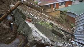 Viviendas destruidas por deslaves en Hidalgo