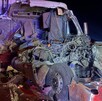 En la imagen aparece el tráiler completamente destruído tras el accidente. En la imagen aparece el tráiler completamente destruído tras el accidente.