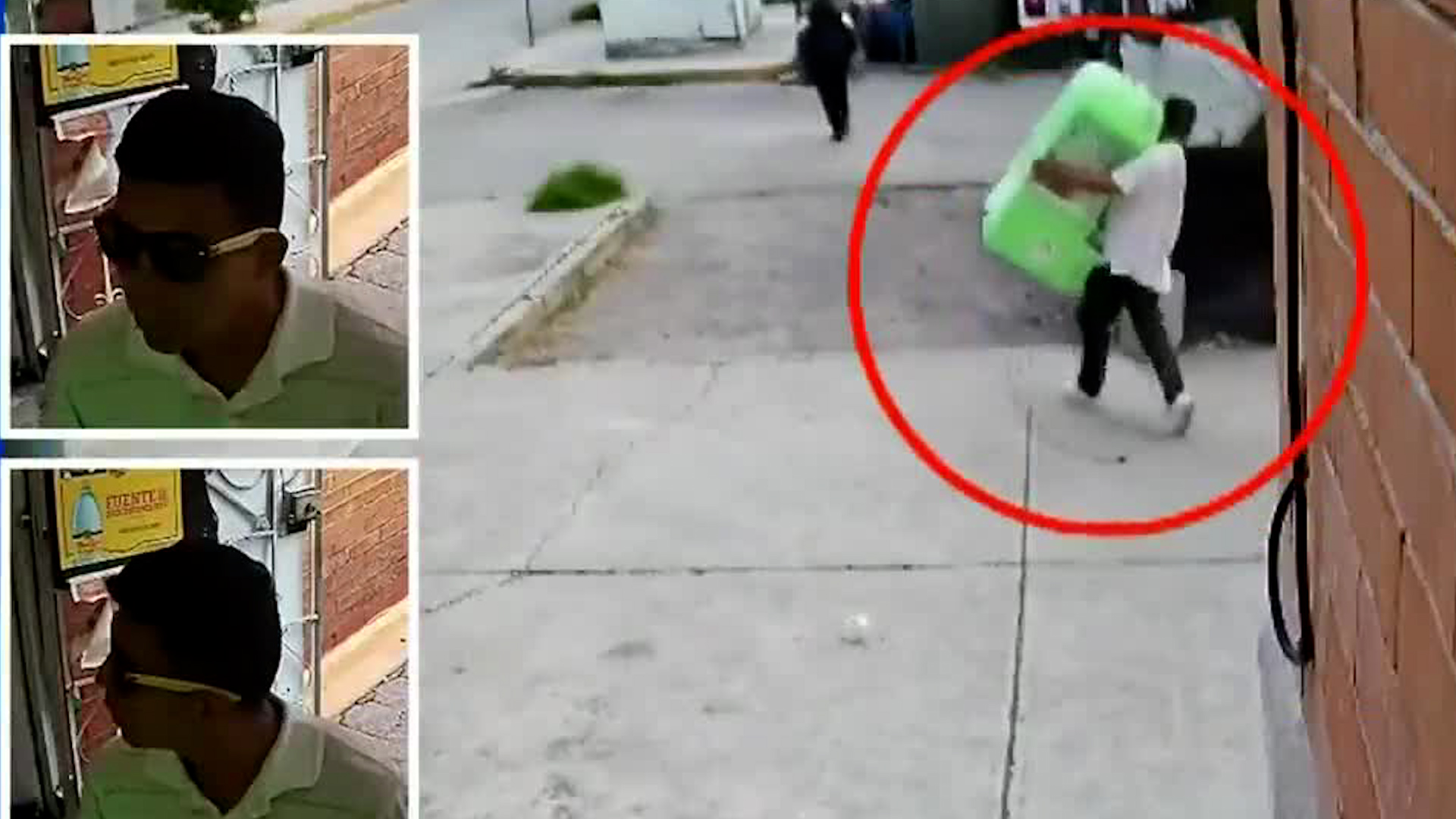 El video muestra como el culpable se lleva el objeto en cuestión de segundos.