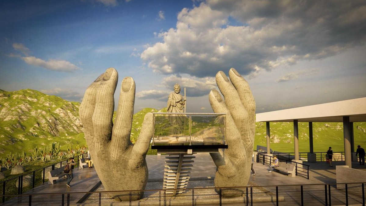 En la imagen aparece la estructura de lo que será la estatua más grande de San Judas Tadeo En la imagen aparece la estructura de lo que será la estatua más grande de San Judas Tadeo