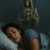 Una persona dormida y preocupada porque está soñando con la Santa Muerte y piensa que es algo malo Una persona dormida y preocupada porque está soñando con la Santa Muerte y piensa que es algo malo
