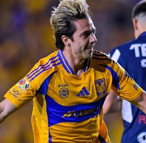 El mediocampista mexicano festejando un gol a Rayados durante el Torneo Clausura 2025. El mediocampista mexicano festejando un gol a Rayados durante el Torneo Clausura 2025.