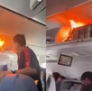 Avión con llamas saliendo del portaequipaje en un vuelo China-Corea del Sur.