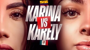 En la imagen aparece Karely Ruiz y Karina García, quienes se enfrentarán en una pelea de Box.