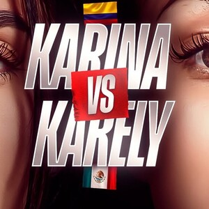 En la imagen aparece Karely Ruiz y Karina García, quienes se enfrentarán en una pelea de Box.