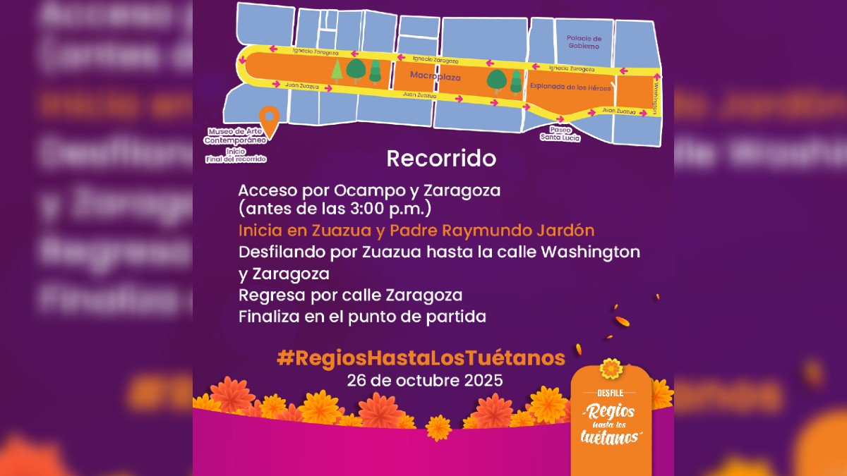 Ruta del Desfile de las Calaveras en Monterrey. Ruta del Desfile de las Calaveras en Monterrey.