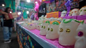 Calaveritas de azúcar de la Feria del Cartón de Guadalajara