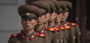 Soldados de Corea del Norte en formación