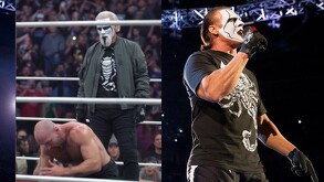 Sting apunto de atacar a John Moxley en su lucha ante Darby Alling en WrestleDream.