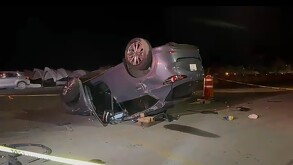 La camioneta sufrió una volcadura debido al choque en la carretera Jocotepec-Guadalajara