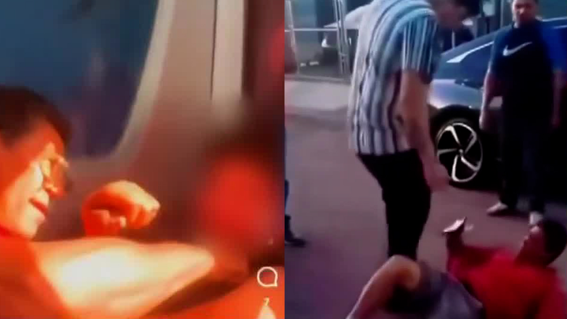 En el video difundido en redes sociales se puede observar el momento en que el hombre coloca las tijeras en el cuello del menor.