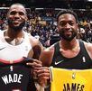 LeBron James intercambiando playeras en un encuentro de pretemporada previo al inicio de la Temporada 2025-2026 de la NBA. LeBron James intercambiando playeras en un encuentro de pretemporada previo al inicio de la Temporada 2025-2026 de la NBA.