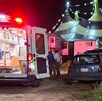 Ambulancia de Guadalajara a las afueras del circo donde el hombre sufrió la caída Ambulancia de Guadalajara a las afueras del circo donde el hombre sufrió la caída